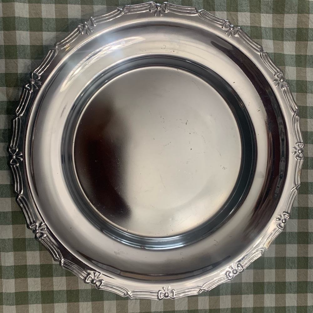 Silver Plated  Decorative Food Storage Plate - Picture 2 of 6